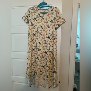 LuLaRoe Multicolor Bird Pattern Dress